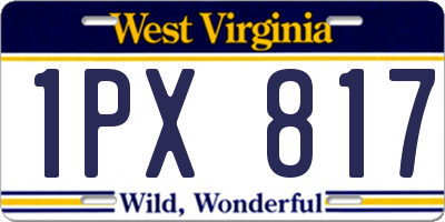 WV license plate 1PX817