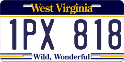 WV license plate 1PX818
