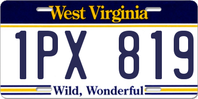 WV license plate 1PX819
