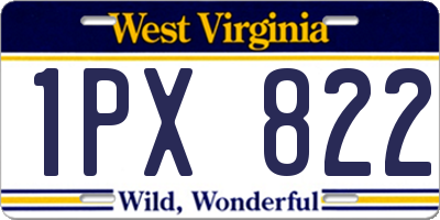 WV license plate 1PX822