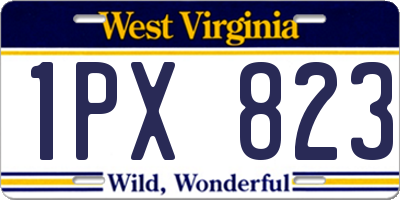 WV license plate 1PX823