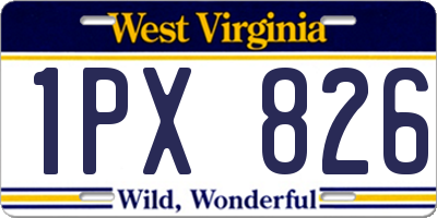 WV license plate 1PX826