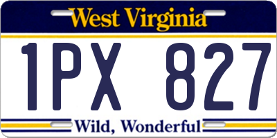 WV license plate 1PX827