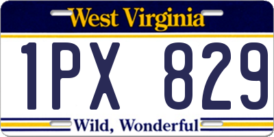 WV license plate 1PX829