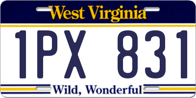 WV license plate 1PX831