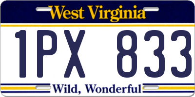 WV license plate 1PX833