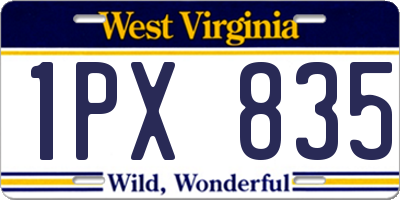 WV license plate 1PX835