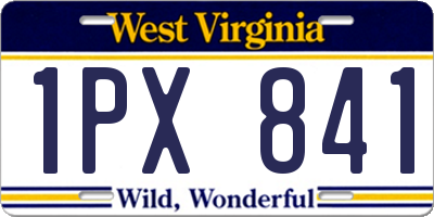 WV license plate 1PX841