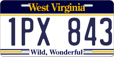 WV license plate 1PX843