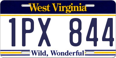 WV license plate 1PX844