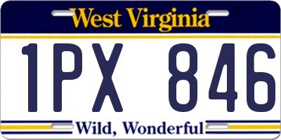 WV license plate 1PX846