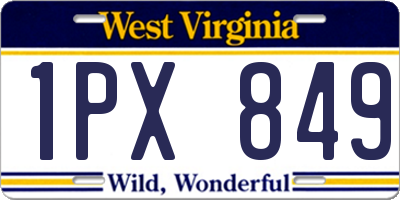 WV license plate 1PX849