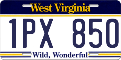 WV license plate 1PX850