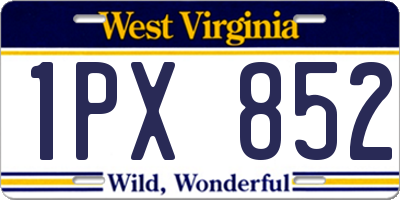 WV license plate 1PX852