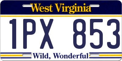 WV license plate 1PX853