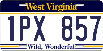 WV license plate 1PX857