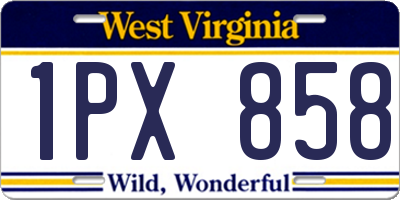 WV license plate 1PX858
