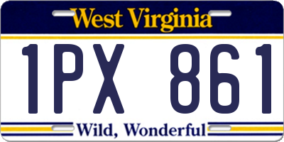 WV license plate 1PX861