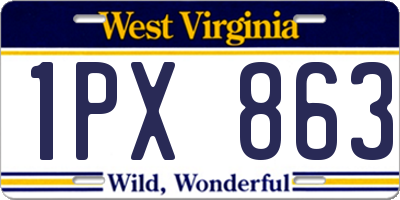 WV license plate 1PX863