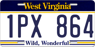 WV license plate 1PX864