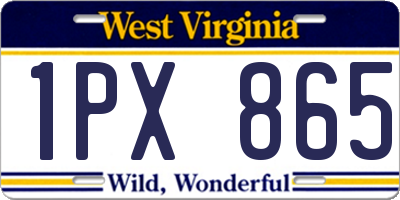 WV license plate 1PX865