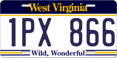 WV license plate 1PX866