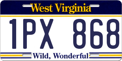 WV license plate 1PX868