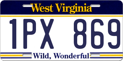 WV license plate 1PX869