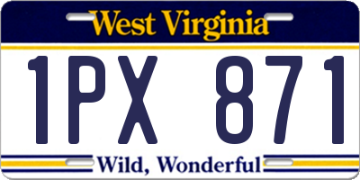 WV license plate 1PX871