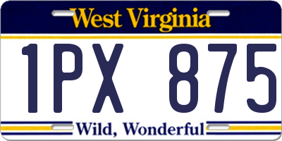 WV license plate 1PX875