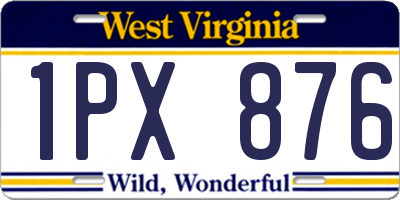 WV license plate 1PX876