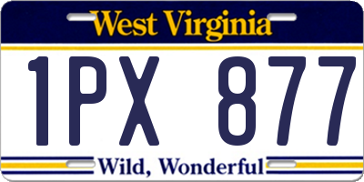 WV license plate 1PX877