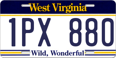 WV license plate 1PX880