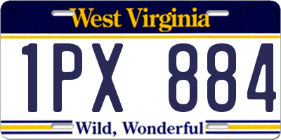 WV license plate 1PX884