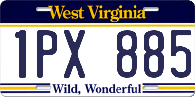 WV license plate 1PX885