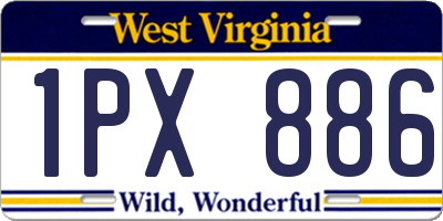 WV license plate 1PX886