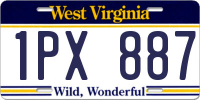 WV license plate 1PX887