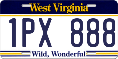 WV license plate 1PX888