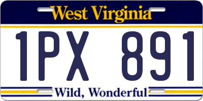 WV license plate 1PX891