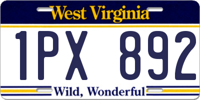 WV license plate 1PX892