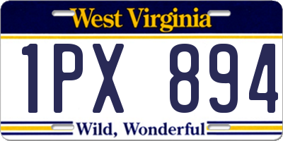 WV license plate 1PX894