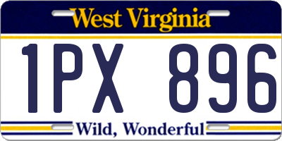 WV license plate 1PX896