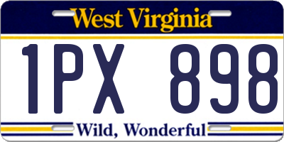 WV license plate 1PX898