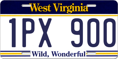 WV license plate 1PX900