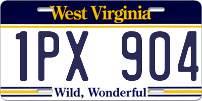 WV license plate 1PX904