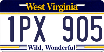 WV license plate 1PX905