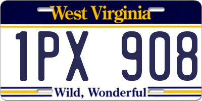 WV license plate 1PX908
