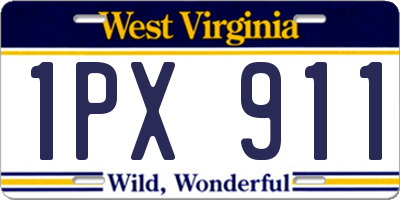 WV license plate 1PX911