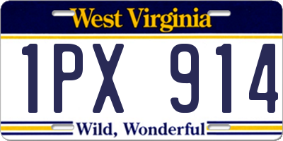 WV license plate 1PX914