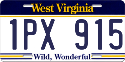 WV license plate 1PX915